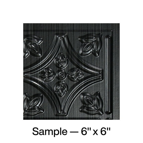 FASÄDE Traditional Style 1 Decorative Vinyl Backsplash Panel in Brushed Onyx (6X6 Inch Sample)