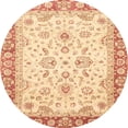 thumbnail image 1 of Ahgly Company Indoor Round Abstract Brown Gold Oriental Area Rugs, 4' Round, 1 of 6