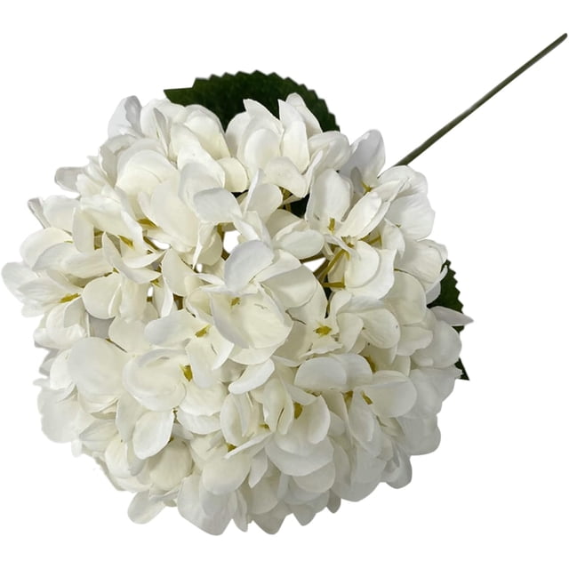 Hydrangeas Artificial Flowers Bouquet Decoration Bridal Wedding Flower Real Latex Home Artificial Fall (White, One Size)