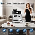 thumbnail image 6 of EastVita 20 Bar Pressure Stainless Steel Espresso Machine with Grinder 1.5L Removable Water Tank Milk Frother Steam Wand Sliver, 6 of 7