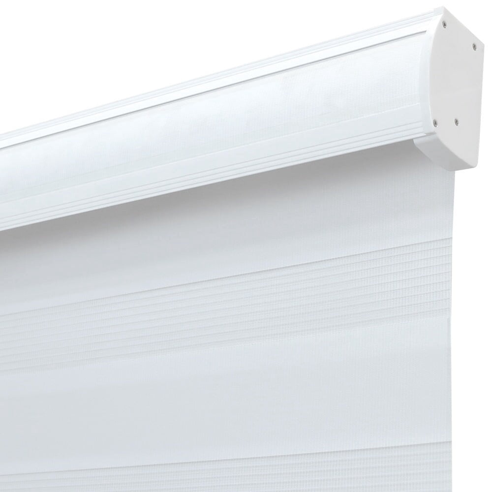 Lumi Cordless Zebra Blinds White/ Gray Fabric Roller Light Filtering 36 W x 72 H Inches - Grey