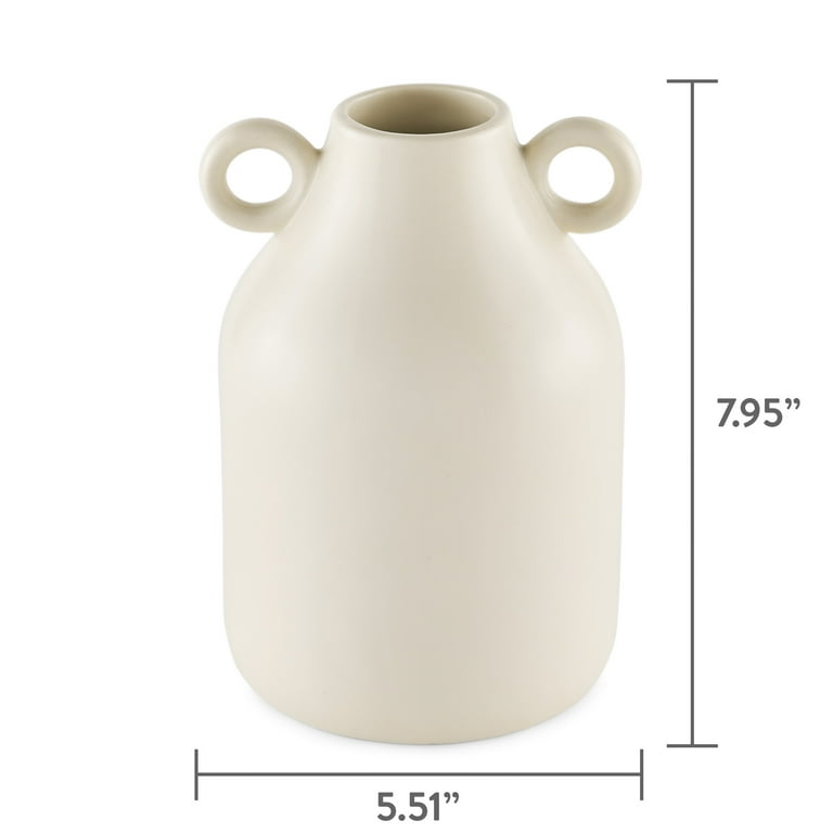 Mainstays Ivory Ceramic Vase - Handcrafted Modern Home Decor