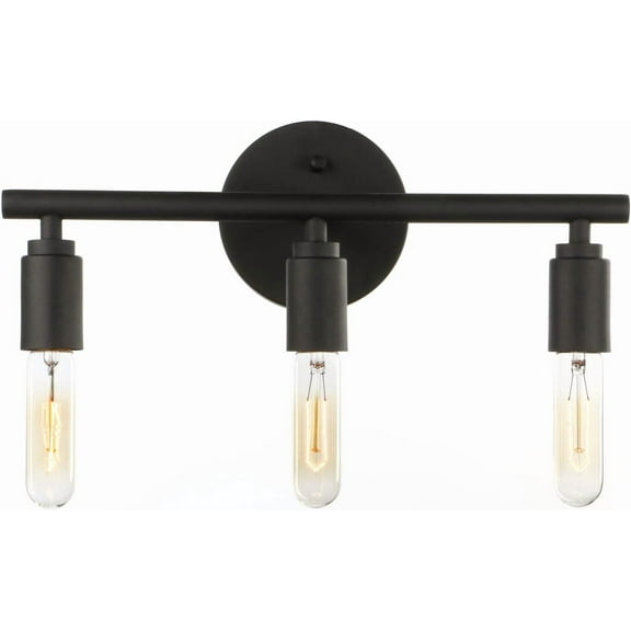 Phansthy Simplicity 3 Light Bathroom Vanity Light Fixture, Modern Wall Sconces Lighting Fixture Wall Lights for Hallway and Bedroom, Vintage Edison Wall Lamp Lighting Fixture (Matte Black)