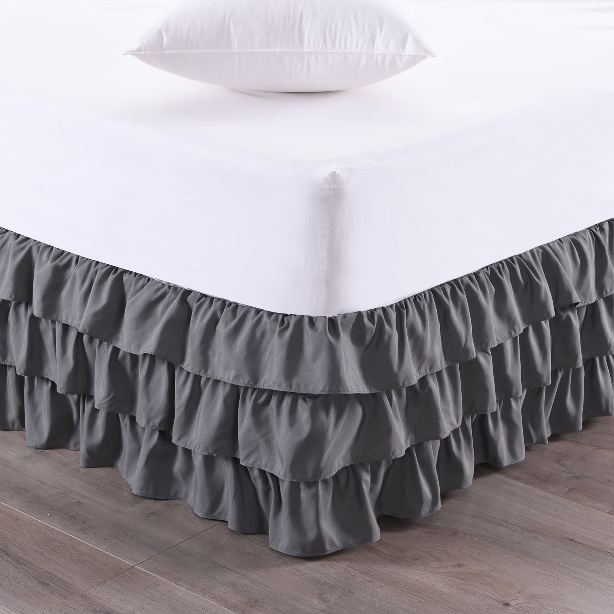 Waterfall 3Layer Ruffled Bed skirt 14" Drop King