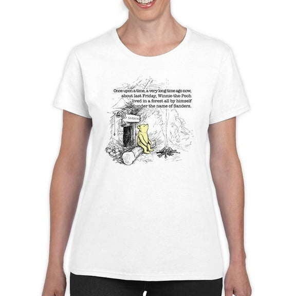 Pooh Bear Once Upon A Time T-Shirt Women -Smartprints Designs, Female 4X-Large