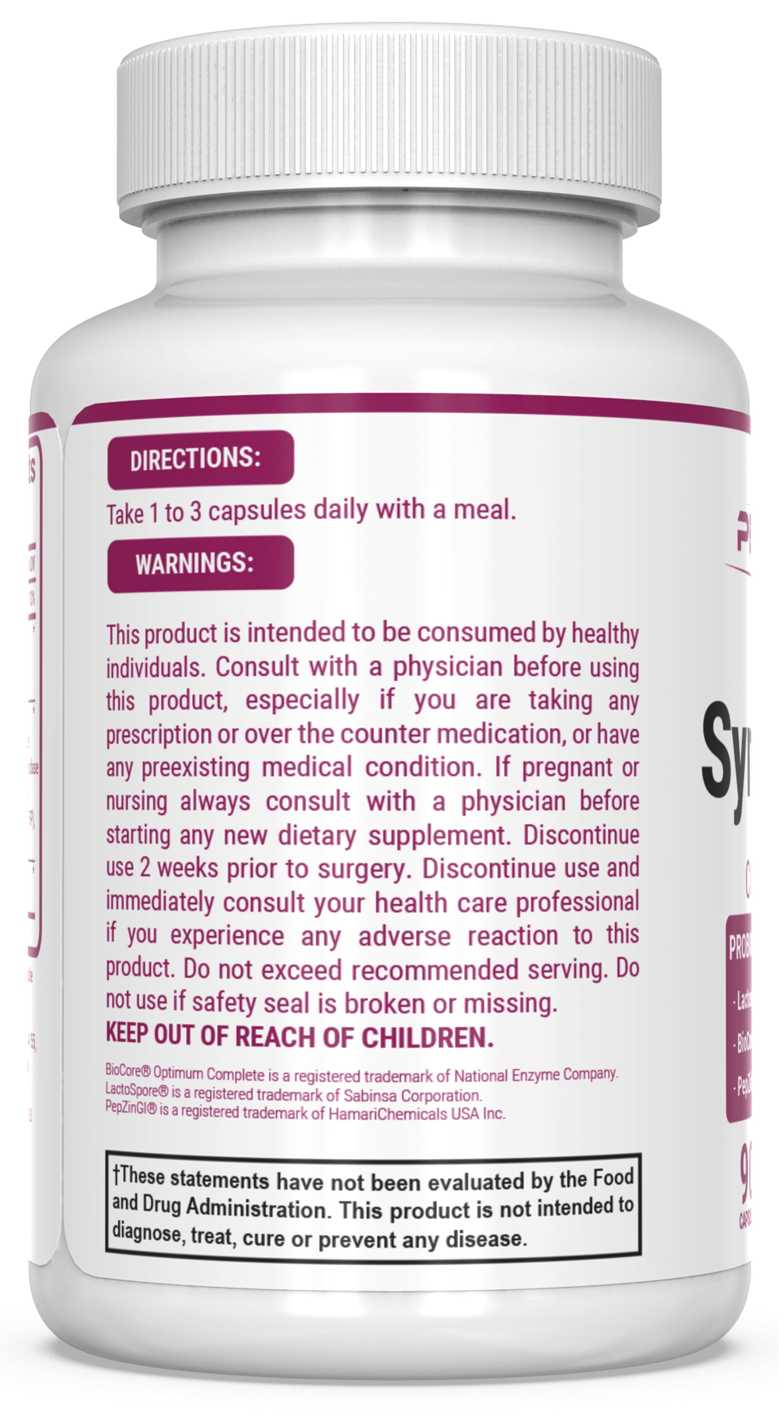 Symbiont-GI Gut Support – Digestive Enzymes, Probiotic & GI Support Formula with PepZin GI