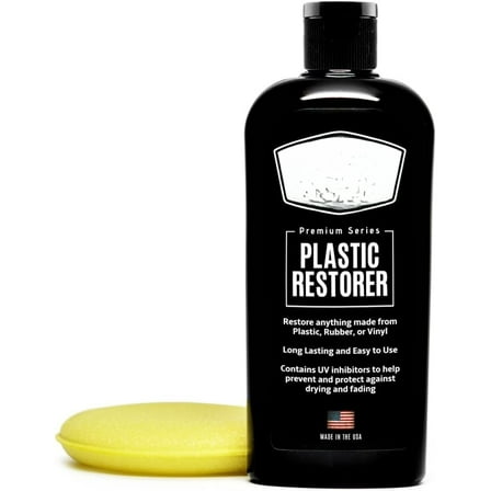 Plastic Restorer | Bring Plastic, Rubber, and Vinyl Back to Life! | User Friendly Trim Restorer | Safe Auto Detailing Supplies  Kit with Foam Applicator