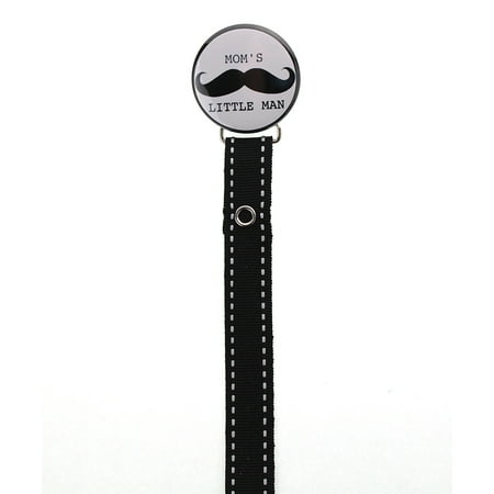 Moms Little Man Mustache Pacifier Clip