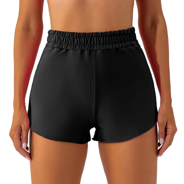 Gibobby Shorts Yoga Pantalones cortos de yoga y fitness para mujer Pantalones cortos de levantamiento de cadera de voleibol de baile para mujer de cintura alta(Negro, XL)