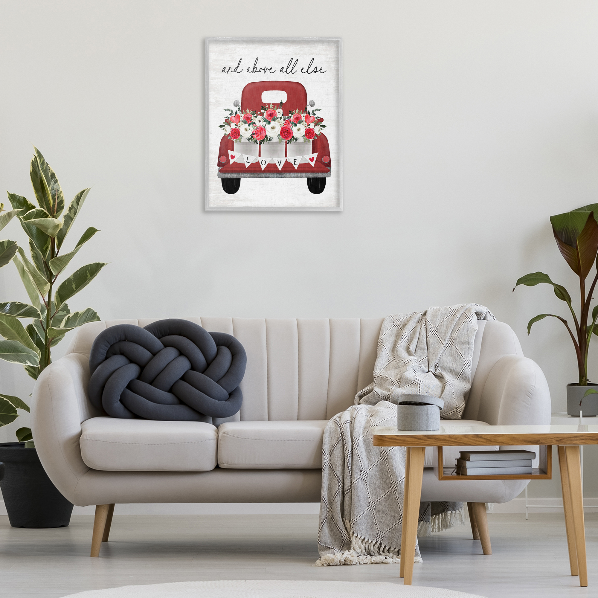 Stupell Industries Love Above All Else Transportation Painting Gray Framed Art Print Wall Art, 24 x 30