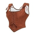 thumbnail image 2 of XUNKUSGA Corset Tops for Women Lace Up Tie Front Renaissance Corset Vintage Solid Color Corset Top Adjustable Straps Trim Corset Bustier S-2XL, 2 of 7