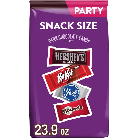 HERSHEY'S Dark Chocolate Candy Lovers Asst Snack Size Bar Party Pack