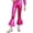 Hot Pink, variant on Kids Girls Shiny High Waist Flare Leggings Metallic Dance Pants Bell Bottoms Gold 8