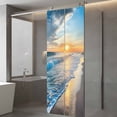 thumbnail image 3 of Sunset Beach Privacy Window Film, Decorative Frosted Glass Window Film, Spray Ocean Waves Sky Nature Scenery Reusable Peel and Stick Static Cling for Home Bathroom Office Glass Door 29.5"x78.7", 3 of 8