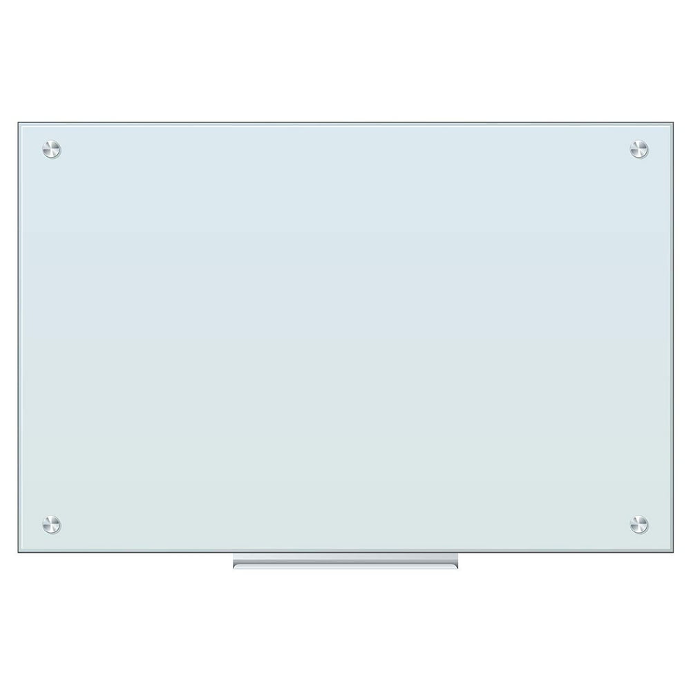 Glass Dry Erase Board, 36 x 24 Inches, White Frosted Surface, Frameless