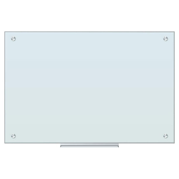 Glass Dry Erase Board, 36 x 24 Inches, White Frosted Surface, Frameless