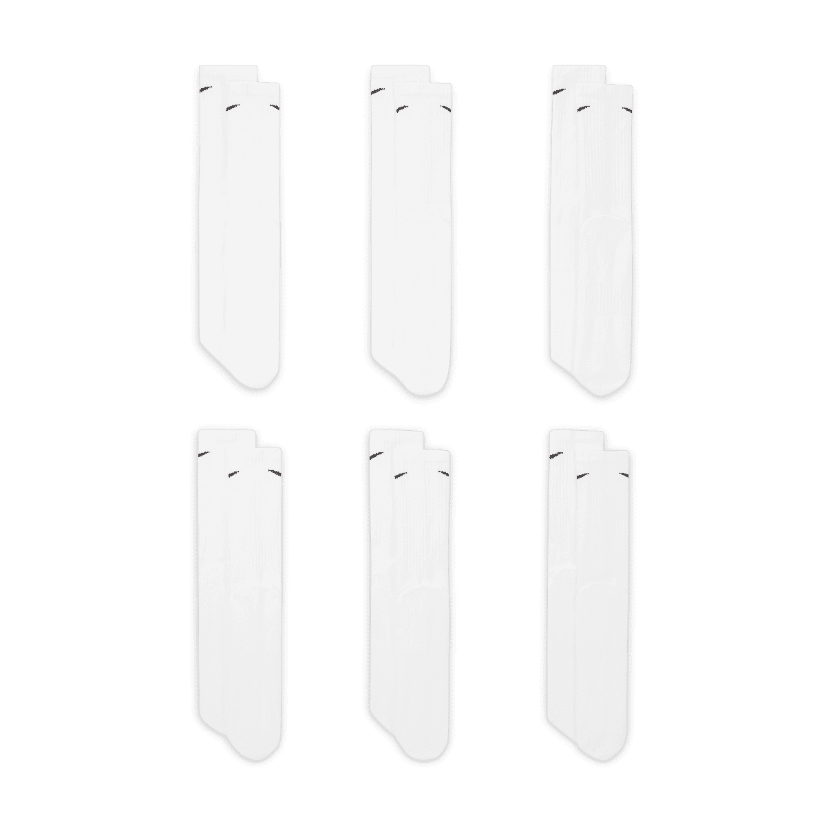 Men's Nike 6-Pack Everyday Cushioned Crew Training Socks Color: White Size: 6-8