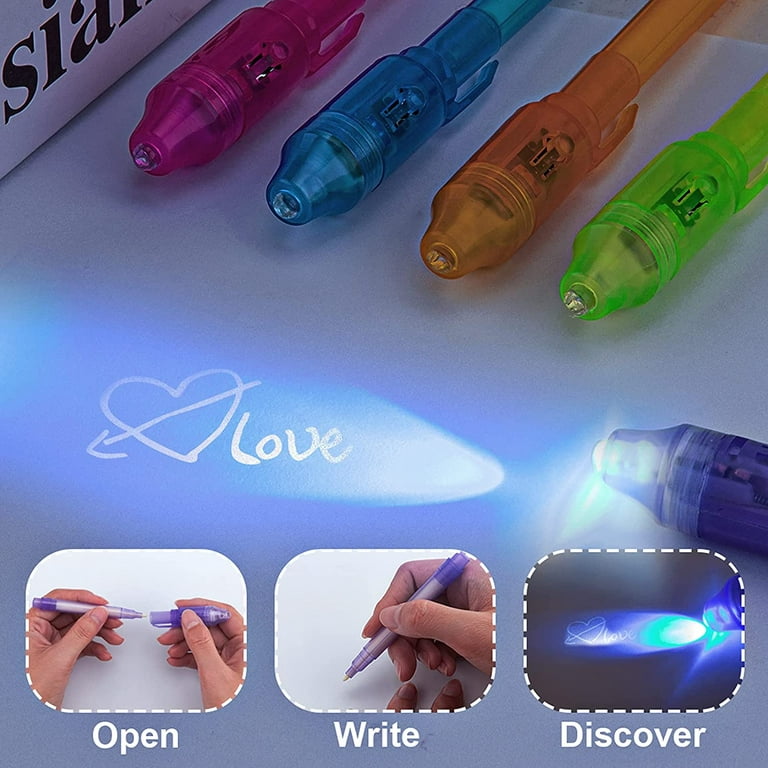 STENDA Invisible Spy Ink Pen 5 PCS, With UV Pen Light, Party Favors for  Kids 8-12, Stocking Stuffers for Christmas, provide Thanksgiving, Halloween