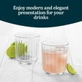 thumbnail image 4 of Libbey Paneled Double Old Fashioned Glasses, 11.2 Oz Fine Ribbed Line Whiskey Drinking Glasses, Dishwasher Safe Rocks Glass Set for Spirits, Cocktails, 4 of 6