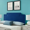 thumbnail image 2 of Headboard, King California Size, Blue Navy, Velvet, Modern Contemporary Mid-Century French Country, Mid Century Bedroom Master Guest Suite Room, 2 of 9
