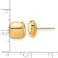 thumbnail image 3 of Diamond2Deal 14K Yellow Gold Polished 10mm Puffed Square Post Earrings for Women (L- 0.4 inch, W- 0.4 inch), 3 of 6