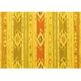 thumbnail image 1 of Ahgly Company Machine Washable Indoor Rectangle Abstract Yellow Contemporary Area Rugs, 2' x 4', 1 of 4