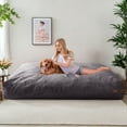 thumbnail image 3 of Giant Bean Bag Chairs Bean Bag Bed with Washable Cover Ultra Soft, Convertible Bean Bag from Chair to Mattress, Huge Cordoroys Bean Bags for Adult,Couples,Family,Dgrey,full, 3 of 8