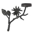 thumbnail image 1 of Benzara BM185945 Tree Branch Cast Iron Candle Holder With Flower, Black, 1 of 1