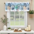 thumbnail image 3 of Marine Life Window Valance Curtain Starfish Shell Ocean Coral Rod Pocket Short Curtain for Living Room, Bedroom & Kitchen Window Decor 42x18in, 3 of 8