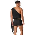 thumbnail image 2 of Doomiva Men Adult Costume for Halloween Ancient Greek Roman Toga Costume Theme Party Fancy Dress Up Black XL, 2 of 7