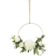 thumbnail image 1 of Corona de aro dorado con flores, flor artificial para colgar en la pared de 19 cm, 1 of 4
