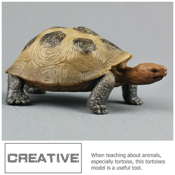 ELAYARD Realistic Brown Land Turtle Figurine Made from Premium Plastic for Decorative Use