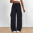 thumbnail image 2 of JoliSweat Cargo Sweatpants for Women Wide Leg High Waisted Joggers Baggy Drawstring Athletic Trousers Sweat Pants with Pockets Dark Gray XXL, 2 of 4