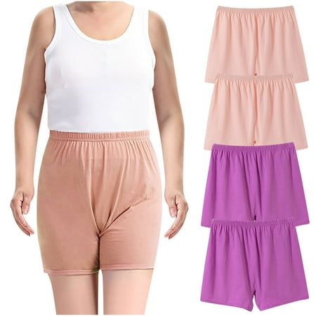 4PC Women s Underwear Boyshort Underwear for Women Womens Boy Shorts Underwear 4PC Ladies Comfortable Solid Color Large Size Abdominal Panties Hight Waiste Four Cornered Underpants