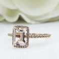 thumbnail image 3 of HeartsAndYou 2.3ct Natural Morganite & Diamond Engagement Ring Halo 14k SOLID Yellow Gold, 3 of 9