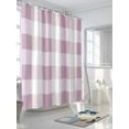 thumbnail image 3 of Shower Curtain Pink White Plaid Shower Curtains for Bathroom, Waterproof Polyester Shower Curtain Set with Hooks, Standard Size 72" x 72" Simple Style, 3 of 6