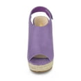 thumbnail image 6 of BLISSFUL STEP Women's Espadrilles Platform Heel Wedges Sandals Purple 5.5, 6 of 7