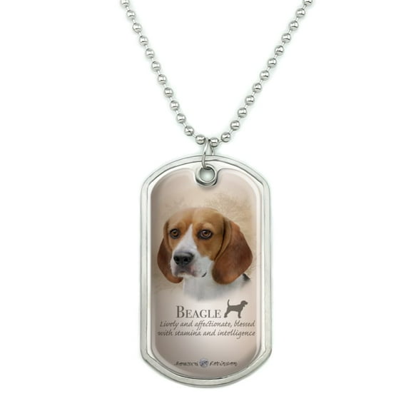 Beagle Dog Breed Military Dog Tag Pendant Necklace with Chain