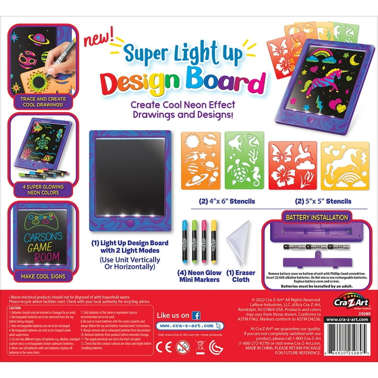 Cra-Z-Art: Super Light-Up Design Board Art Kit, 10 Pieces