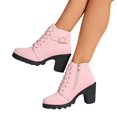 thumbnail image 6 of Lace Up Platform Boots for Women with Chunky Heel and Round Toe, Side Zipper Ankle Booties for Winter Fall Daily Wear, 6 of 6