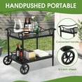 thumbnail image 4 of HOMEFUN Outdoor Cast Aluminium Serving Tea Cart with Wheels & Kitchen Storage Trolley for Garden, Backyard, Poolside, 4 of 7