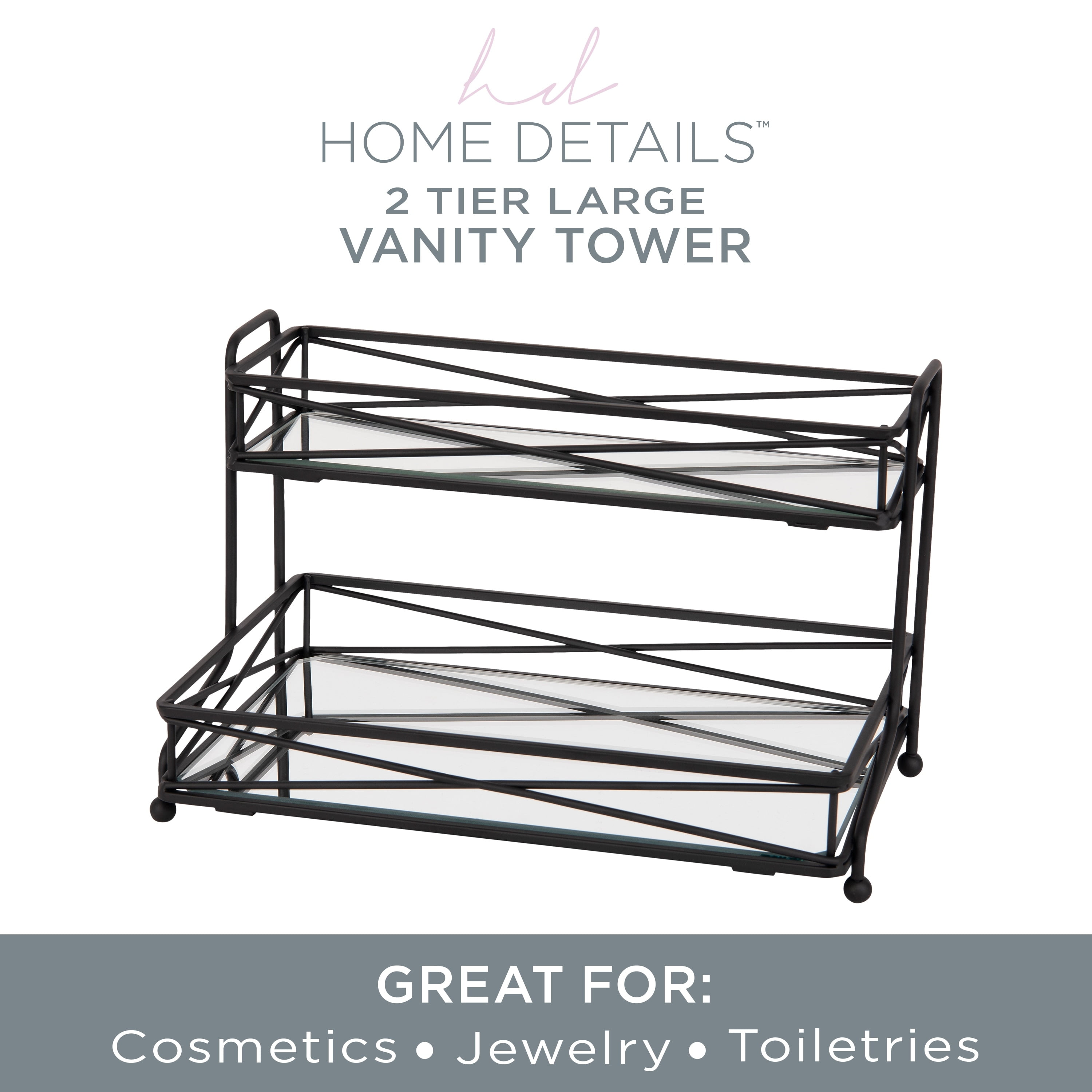 Home Details 2 Tier Vanity Tower in Matte Black