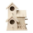 Openpig Bird Houses for Outside Outdoor 4 Hole Bird House Room Wooden