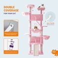 thumbnail image 3 of Allewie 81 Inches Multi-Level Tall Cat Tree for Large Cat, Cat Climbing Tree with Cat Condo and Hammock, Scratching Post, Wide Base, Pink, 3 of 7
