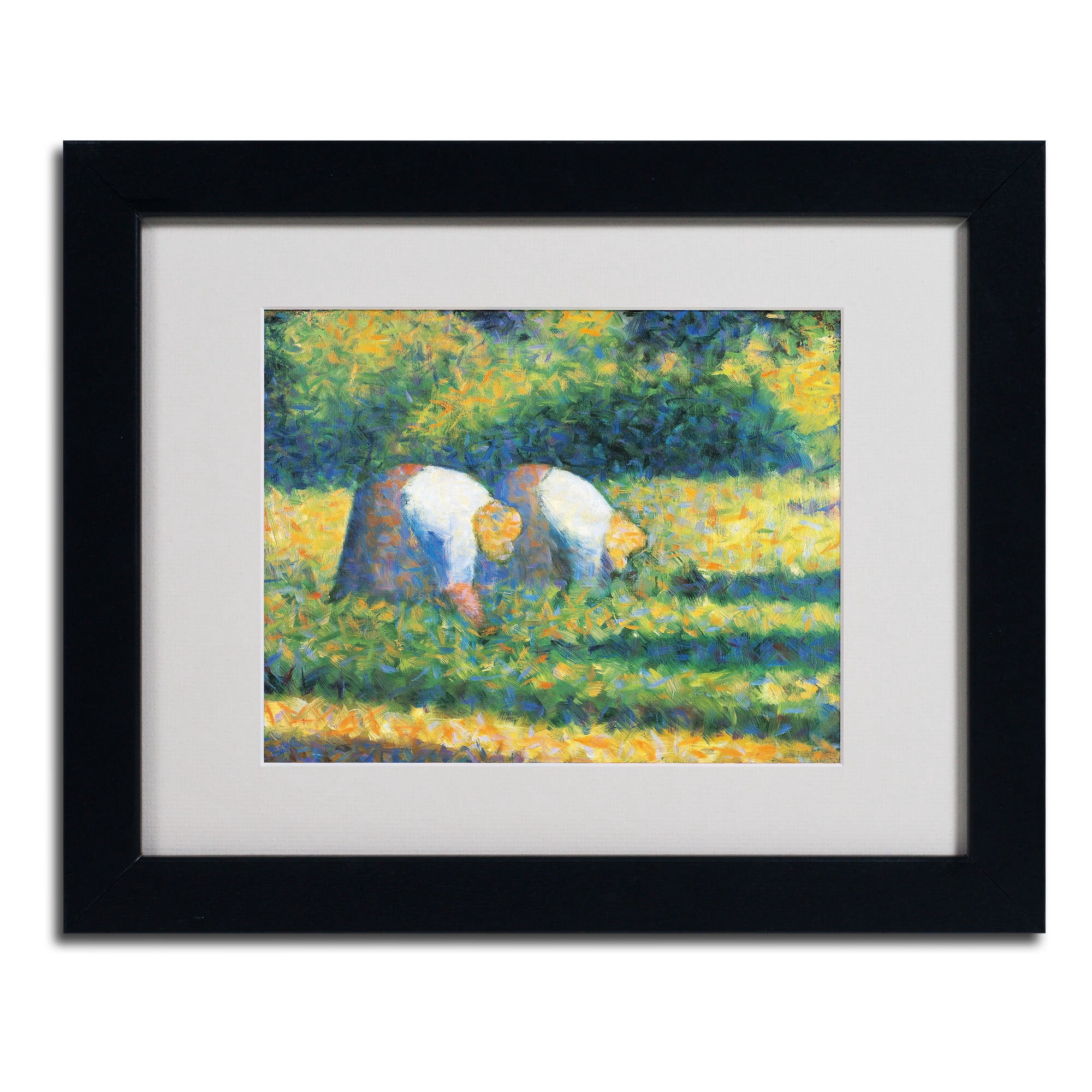 Trademark Fine Art "Farmers at Work 1882" Canvas Art by Georges Seurat, Black Frame