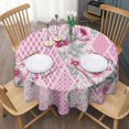 thumbnail image 3 of Pioneer Flower Floral Print Pattern Round Tablecloth 60"x60",Wrinkle Wipeable Table Cloth for Kitchen Dining Room Picnic Patio Party, 3 of 6