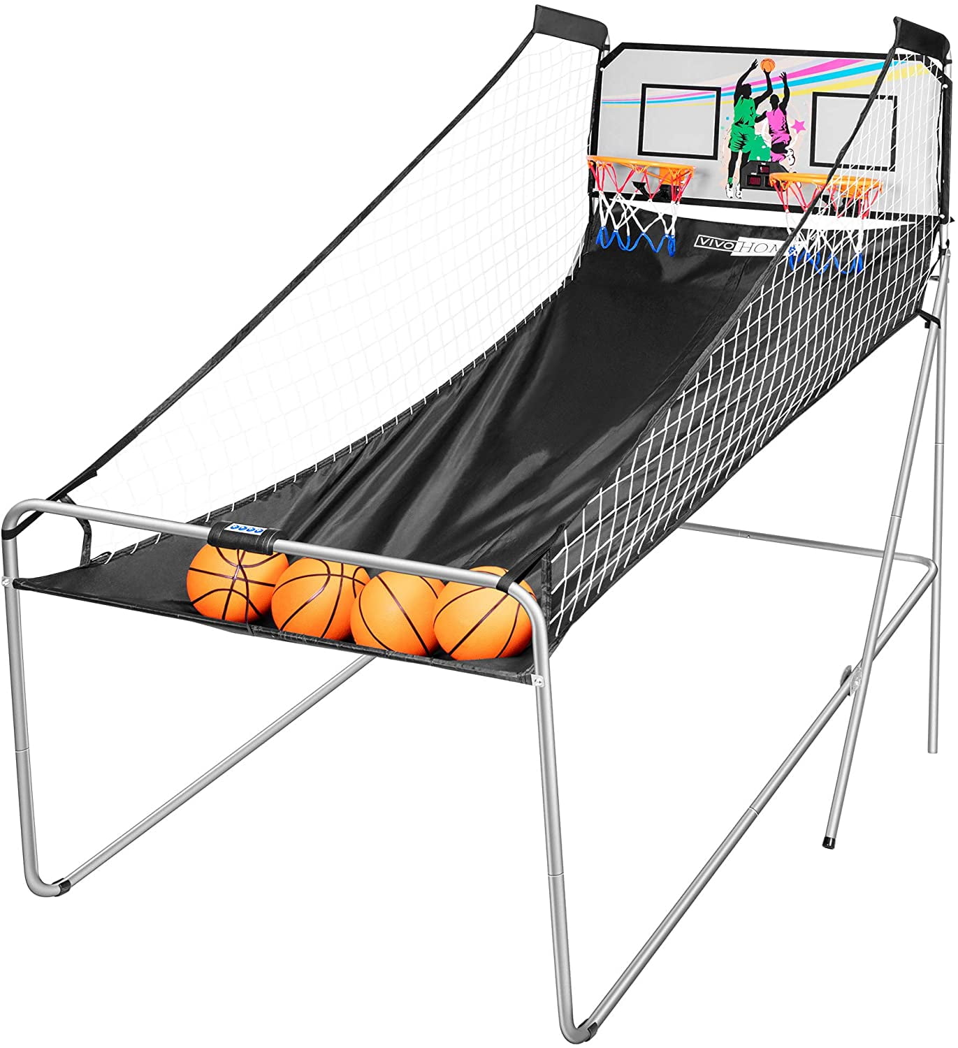 BestValue Go Foldable Double Arcade Electronic Basketball Game for 2 Players with LED Scoring System 