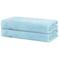 thumbnail image 1 of Toallas de baño suaves REGALWOVEN, juego de 2 toallas de baño ultra absorbentes con rayas, toallas para baño azules de 28" x 56", 1 of 8