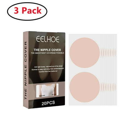 Nipple Covers Lift  Strapless Sticky Push up Reusable Silicone Tape Bra Adhesive Bras for Women & Girls Pink 20Pcs/Pack 3 Pack