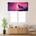 thumbnail image 2 of Wolf Curtains Valances for Home Decor Wild Animal Howling Under The Moon Purple Starry Sky Window Treatment Valance Curtains for Bathroom 54 by 18 in, 1 Panel, 2 of 6